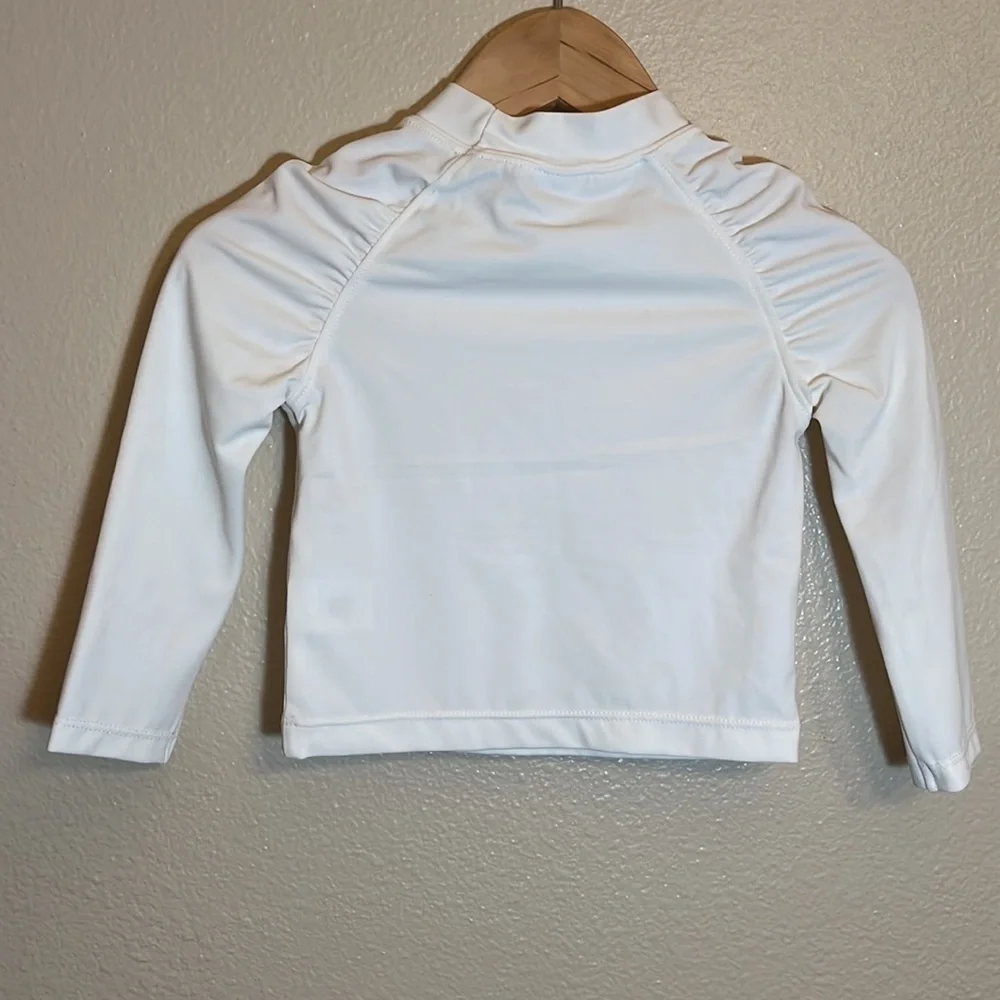 Janie and Jack White Floral Swim Rashguard Top